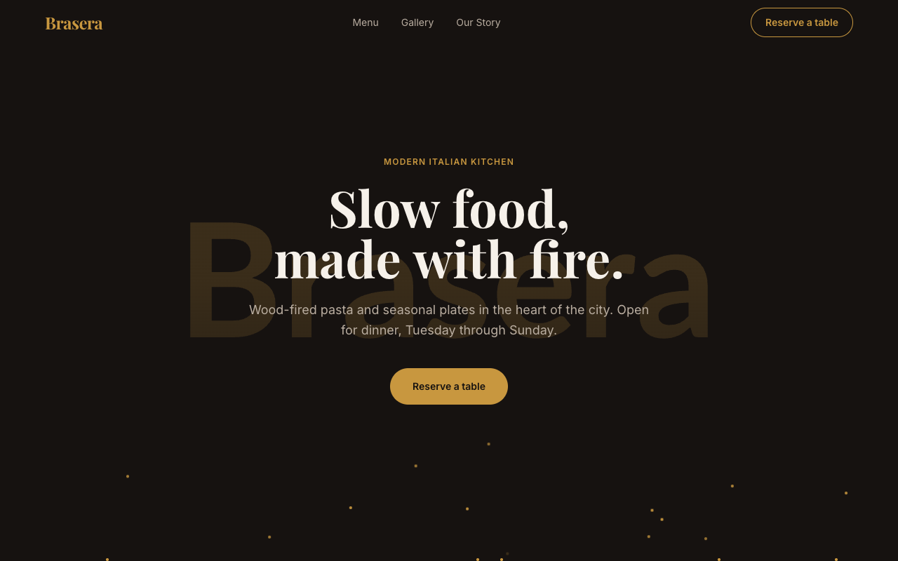 Brasera Italian restaurant example