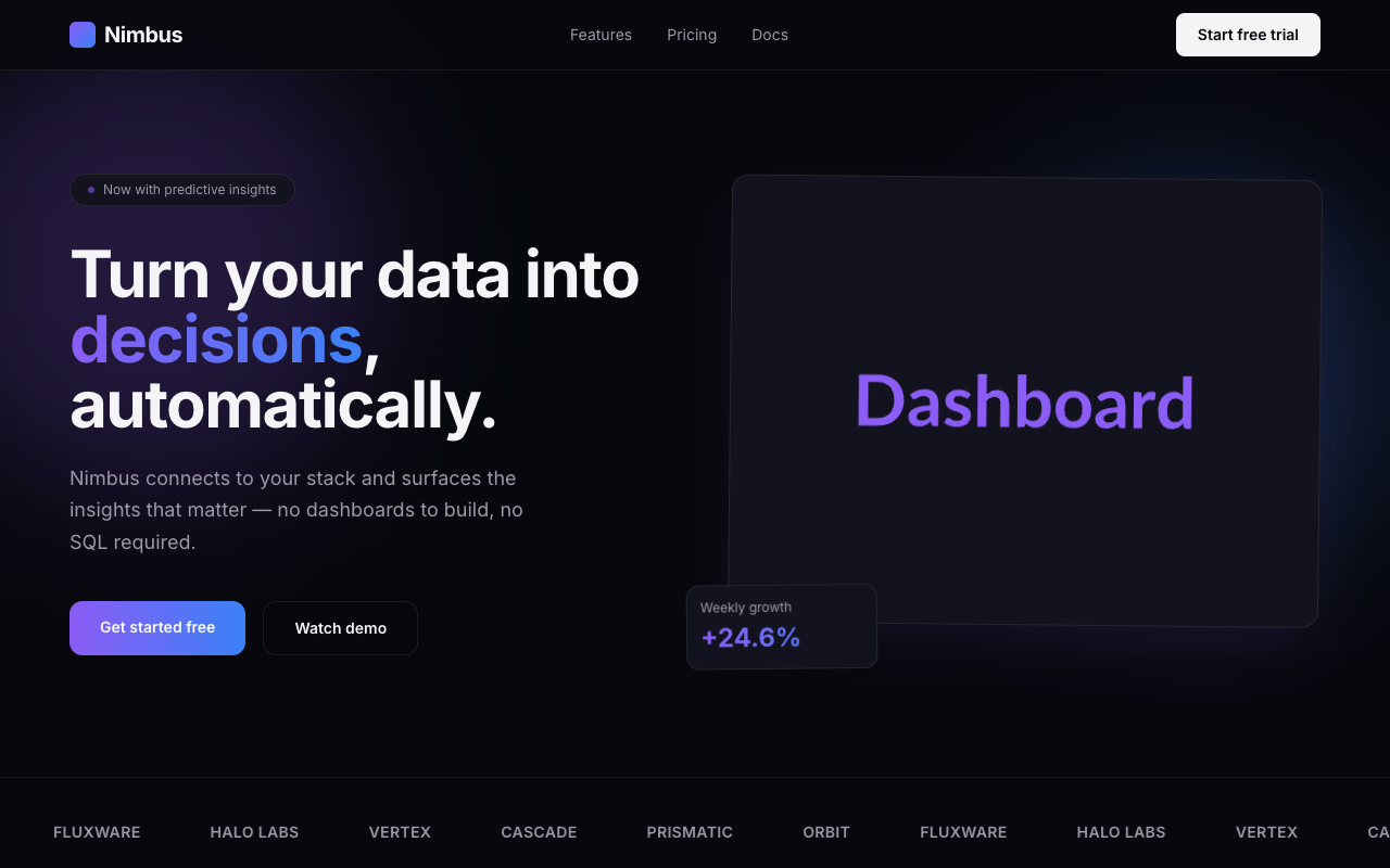 Nimbus AI analytics platform example